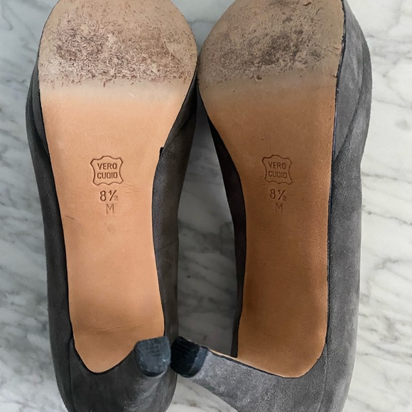 Vaneli Peep Toe Platform Pump. Gray Suede.  3 3/4 heel with 3/4 platform. - Picture 12 of 12